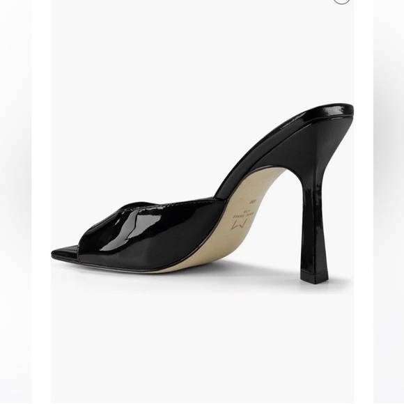 ✨ Marc Fisher LTD Square Toes Baber Heeled Sandals - Black Patent, Size 8 👠🖤 - Picture 5 of 8